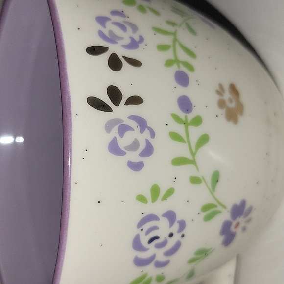 💐Trueliving Ceramic Floral 16 Oz Cups/Mugs With Floral Graphics - Lavendar - Picture 4 of 5